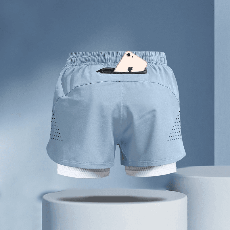 スポーツパンツ スポーツパンツ 二層構造ポケット付きアスリートショート