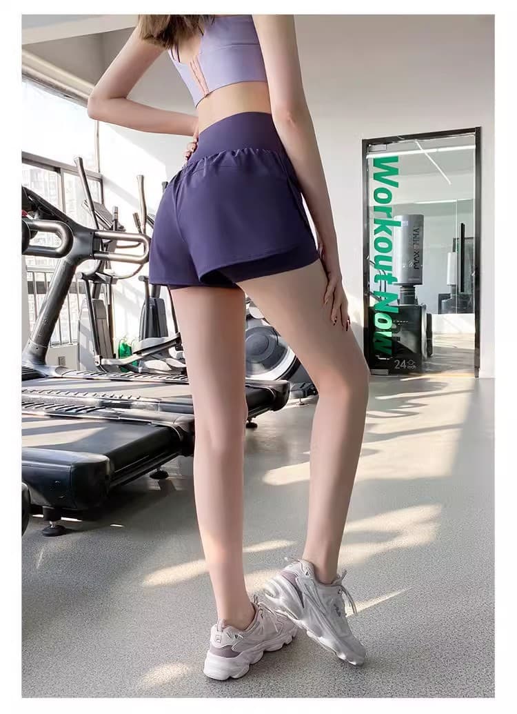 ショートスポーツパンツ スポーツパンツ 二重構造ポケット付きアクティブショート