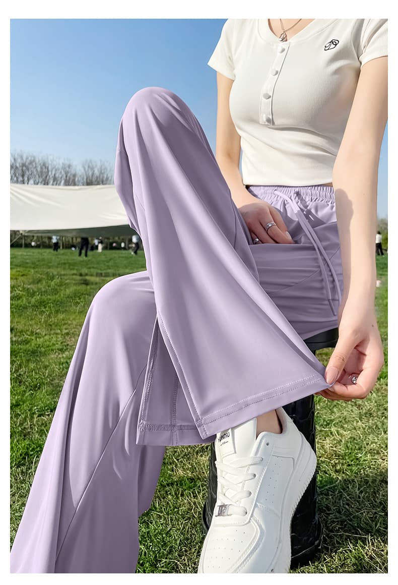 ロングスポーツパンツ ゆったりドレープワイドスポーツパンツ