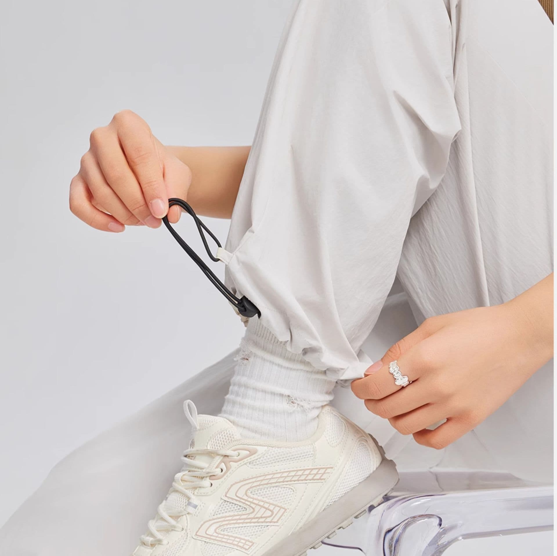 スポーツパンツ 涼感ワイドロングスポーツパンツ