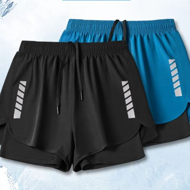 ショートスポーツパンツ 二重構造クールランニングショート