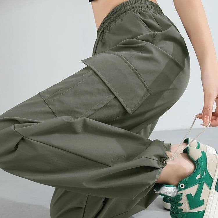 ロングスポーツパンツ 多機能ポケット付き快適ロングパンツ