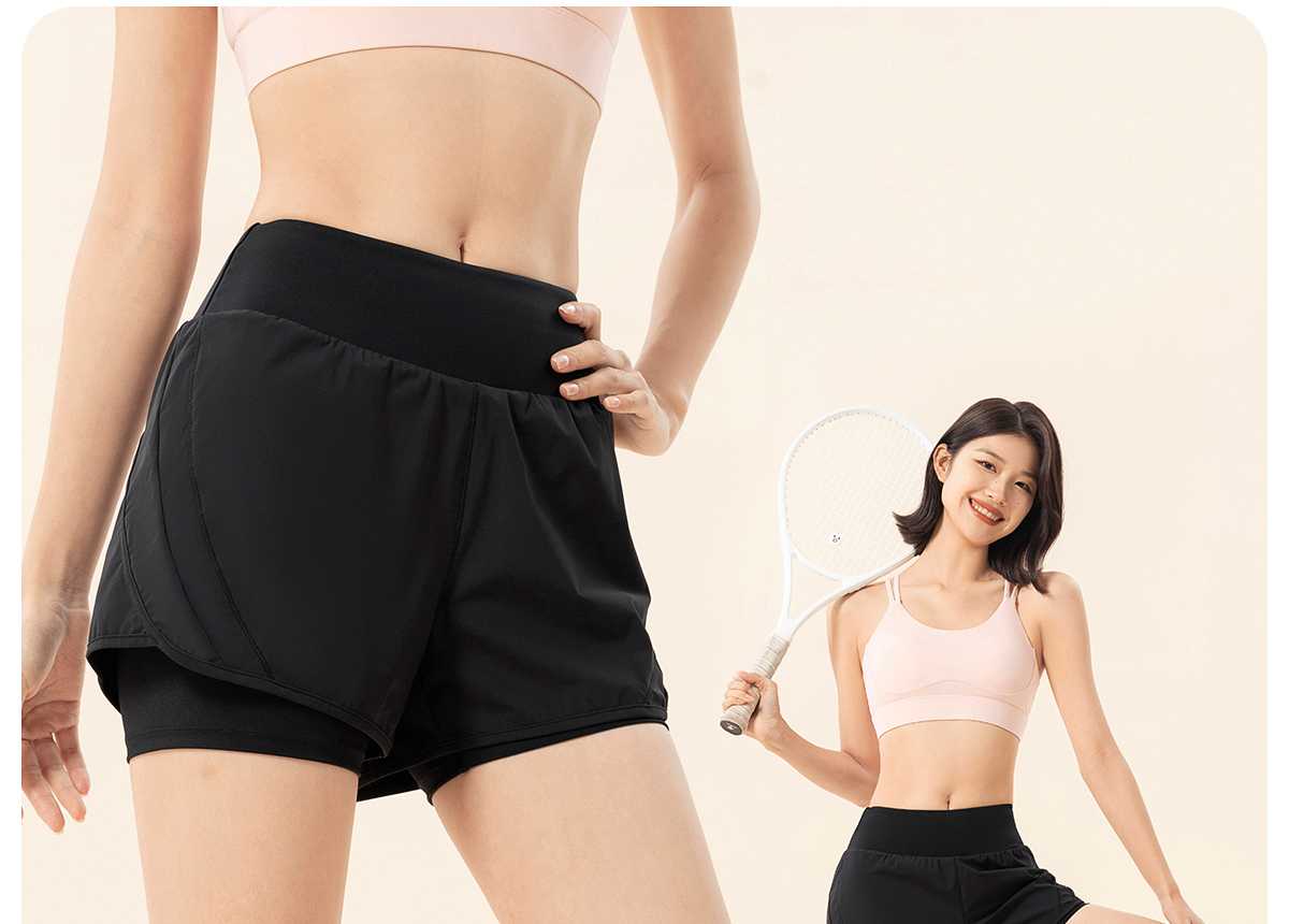 ショートスポーツパンツ スポーツパンツ 二重構造スポーツショートパンツ