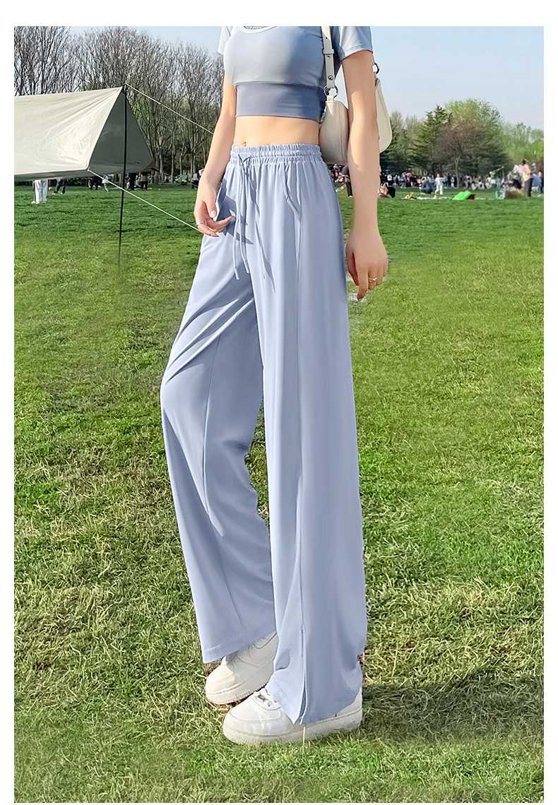 ロングスポーツパンツ ゆったりドレープワイドスポーツパンツ