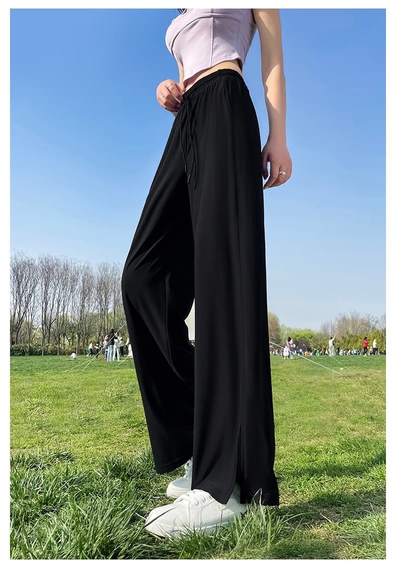 ロングスポーツパンツ ゆったりドレープワイドスポーツパンツ