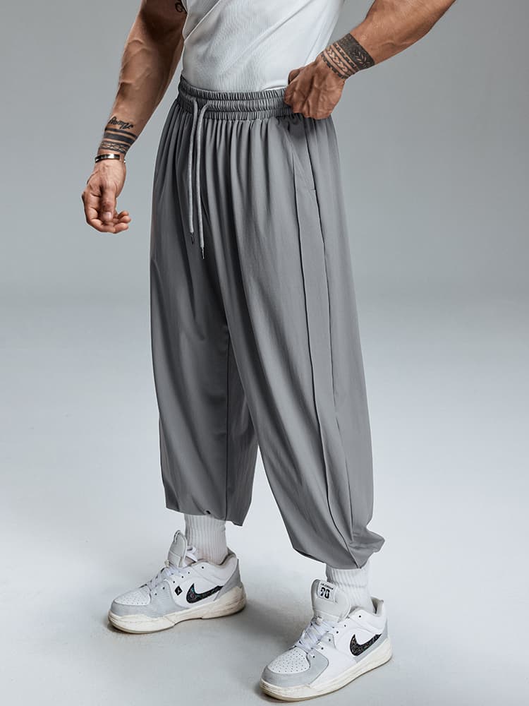 スポーツパンツ 上質シルエット ワイドロングパンツ
