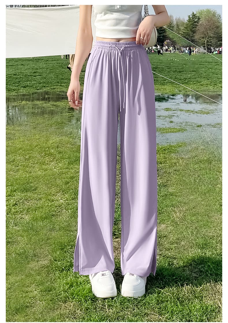 ロングスポーツパンツ ゆったりドレープワイドスポーツパンツ