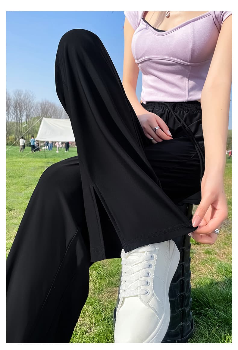 ロングスポーツパンツ ゆったりドレープワイドスポーツパンツ