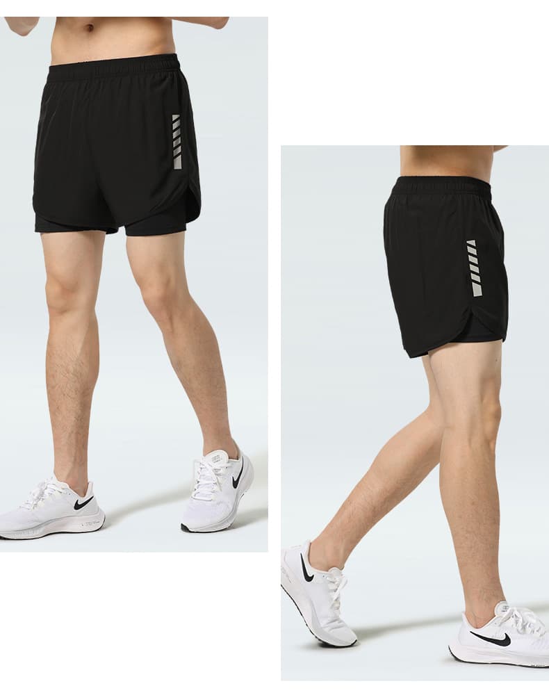 ショートスポーツパンツ 二重構造クールランニングショート