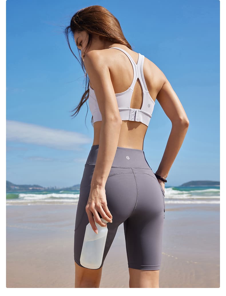スポーツパンツ ハイウエストフィットショートパンツ
