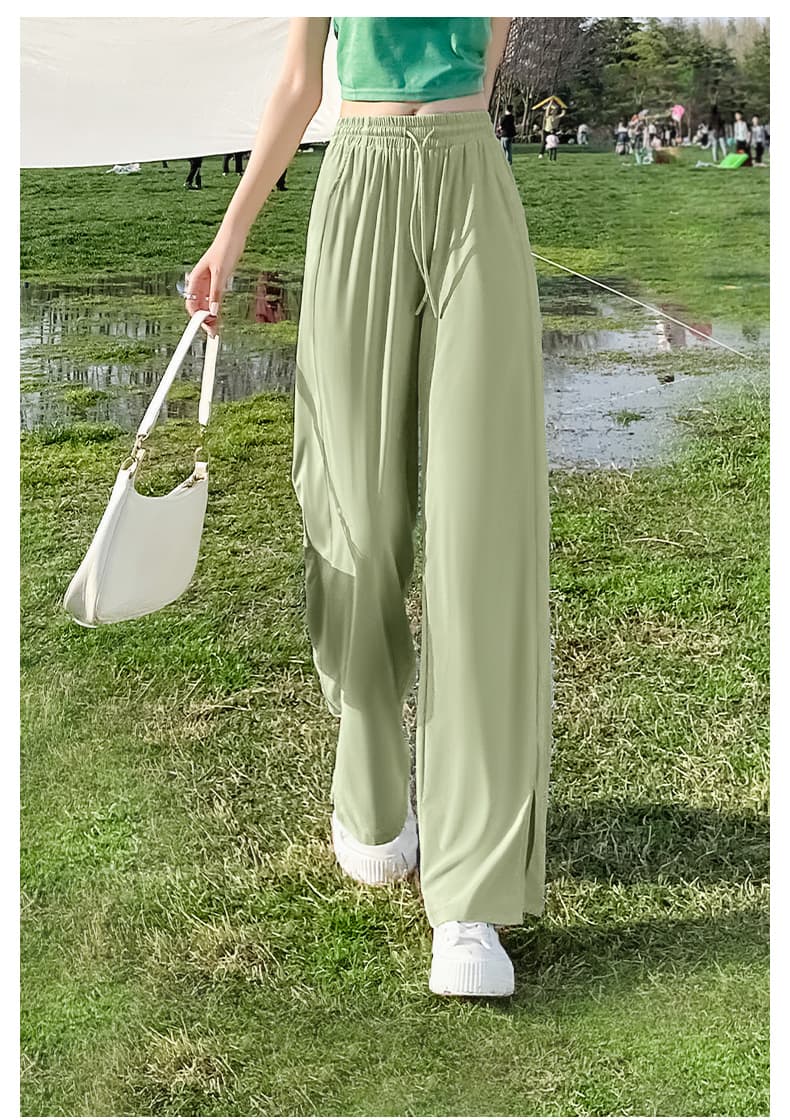 ロングスポーツパンツ ゆったりドレープワイドスポーツパンツ