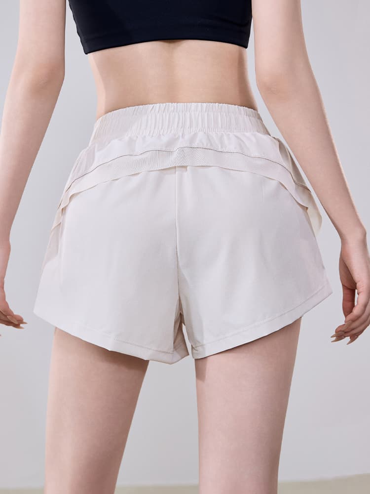 スポーツパンツ ポケット付き二重構造ショート
