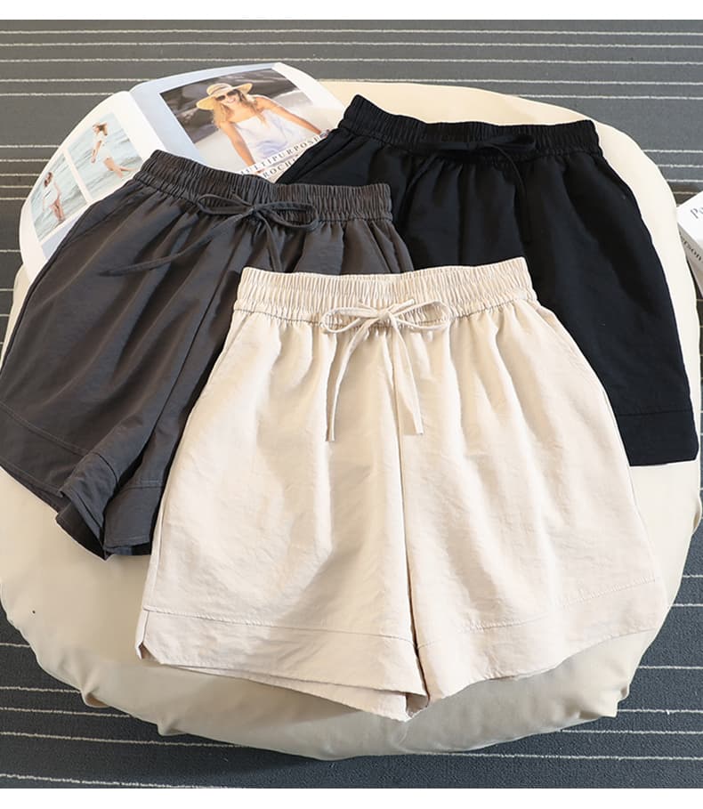 スポーツパンツ シンプル快適ショート丈パンツ