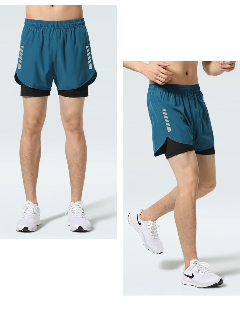 ショートスポーツパンツ 二重構造クールランニングショート