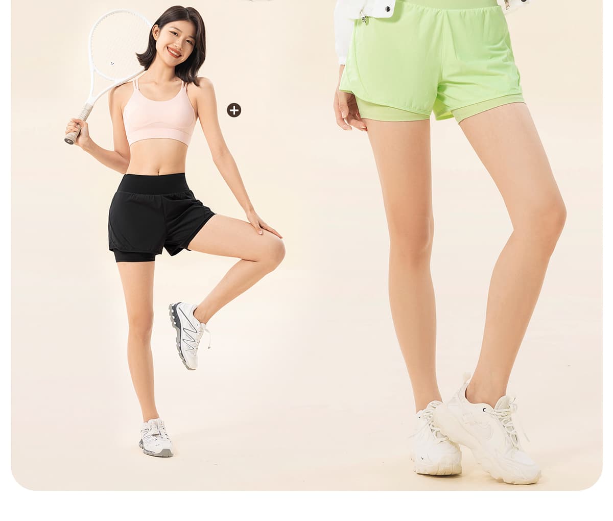 ショートスポーツパンツ スポーツパンツ 二重構造スポーツショートパンツ