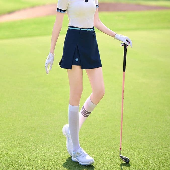 スポーツパンツ プリーツ裾ゴルフ用スポーツスカートパンツ