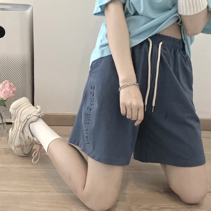 スポーツパンツ スポーツパンツ リラックス刺繍ショートパンツ