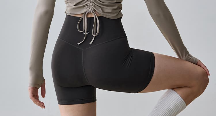 スポーツパンツ ハイウエスト引き締めショートパンツ