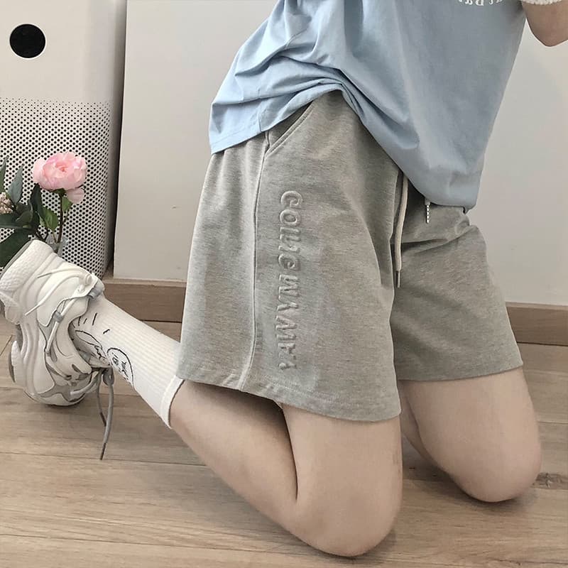 スポーツパンツ スポーツパンツ リラックス刺繍ショートパンツ