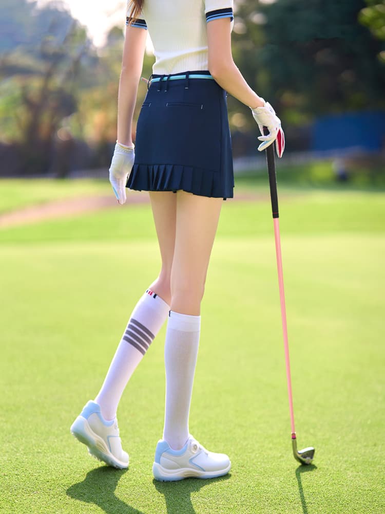 スポーツパンツ プリーツ裾ゴルフ用スポーツスカートパンツ