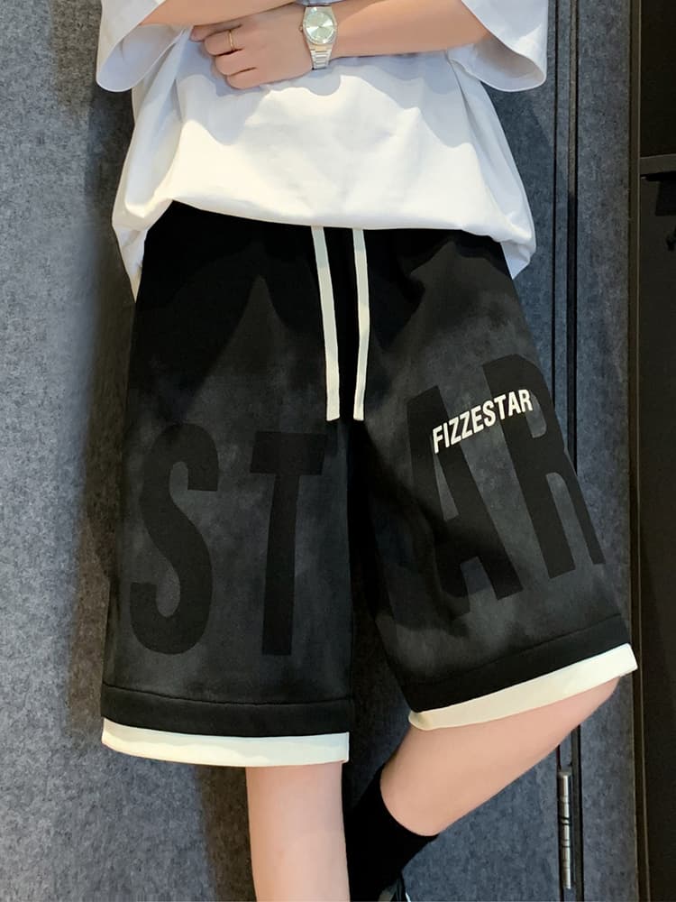 スポーツパンツ スポーツパンツ シンプル大文字装飾ショート