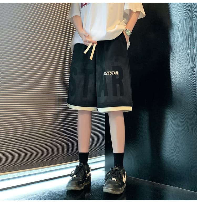 スポーツパンツ スポーツパンツ シンプル大文字装飾ショート